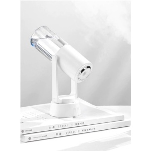 Umidificator si Purificator aer ultrasonic portabil, rezervor 200ml, cu ioni negativi, LED 7 culori, rotatie 360 grade, Alb - Img 4