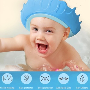 Viziera de Protectie Baie Pentru Copii, Model Coronita, Albastru - Img 6