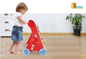 Antemergator Viga, cu activitati tip montessori, rosu - Img 2