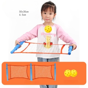 Joc Spikeball, pentru Copii, Joc in 2, pentru Plaja, Parcuri, Interior, 2 Plase, 2 Mingi, Senzorial, Prinderea Mingii, 50x30 cm, Multicolor - Img 2