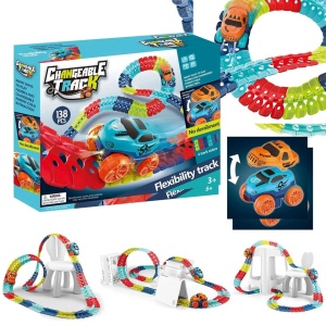 Jucarie de Constructie RollerCoaster, 184 de Piese, 44.5x36x7 cm, cu Masini, Multicolor - Img 6