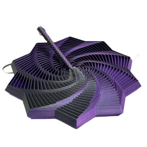 Jucarie Decompresie, Model Stea 3D, DuoChrome, Maner Spirala, Turn Magic Geometric, Multiple Forme, Anti-stress, 8.6 cm, Negru/Mov - Img 3