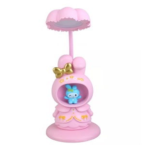 Lampa de Veghe, cu Ascutitoare de Creioane, 2 Functii de Lumina, de Birou si de Veghe, Model Iepuras, Incarcare USB 10 x 29 cm, Multicolor - Img 2
