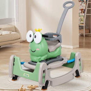 Masinuta Balansor Multifunctionala pentru Copii, Model Cal Scooter de tip Masinuta Balansor, Varsta 1-3 ani, 93 x 80 x 58 cm, cu Maner, Verde - Img 2