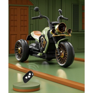 Motocicleta Electrica cu Acumulator, Bluetooth, Sistem Anti-Rasturnare, Sistem de Lumini si Sunet, 1-8 Ani, 93 x 48 x 63 cm, Verde - Img 2