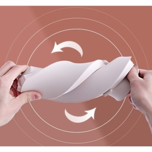 Olita pentru Copii, +6 luni, Compartiment Detasabil, cu Capac, Antiderapanta, din Plastic, Colac Moale, Model Animat Ciclop, cu Maner, 33 x 21 x 45 cm, Albastru/Portocaliu - Img 2