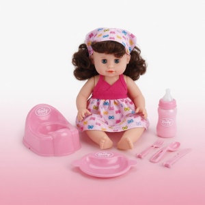 Papusa Bebelus Interactiva 31 cm, pentru Copii, Set Baby Doll cu Accesorii de Hranire si Ingrijire, +3 ani - Img 2