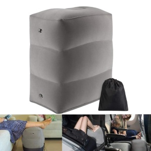 Perna Gonflabila Multifunctionala, pentru Picioare, Cap, 3 Straturi, Inaltime Reglabila, 17.8 x 25.4 x 42.9 cm, Gri Inchis - Img 6
