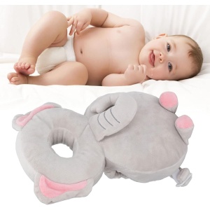 Perna tip Rucsac pentru Protectia Capului, Tetiera tip Elefant de Plus, pentru Bebelusi, Gri - Img 5