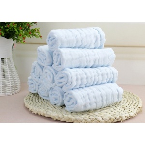 Prosop Absorbant, din Bumbac, 6 Straturi, 30 x 30 cm, Albastru - Img 4