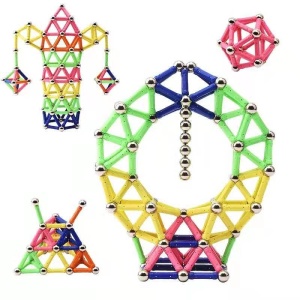 Set 178 Piese Betisoare Magnetice, din Plastic/Magnet, +3 Ani, Multicolor