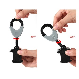 Set 2 Carlige pentru Carucior, din Plastic si Velcro, Sarcina Maxima 2 kg, Negru - Img 3