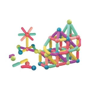 Set 25 de Piese Magnetice de Constructie, Puzzle, Forme, 3 Ani, ABS, Magnet, 16x6x14 cm, Multicolor - Img 6