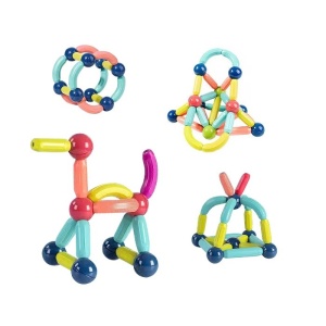 Set 42 de Piese Magnetice de Constructie, Puzzle, Forme, 3 Ani, ABS, Magnet, 20x6.5x18 cm, Multicolor