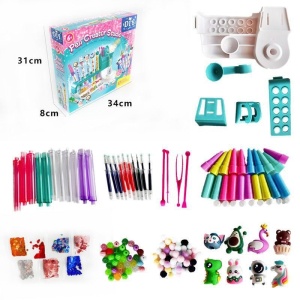 Set de Creatie, Stiloul Magic, +6 Ani, peste 50 de Accesorii, Laborator de Creatie Pixuri, 34 x 31 x 8 cm, Multicolor - Img 5