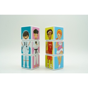 Set inteligent de cuburi magnetice pentru copii, 6 piese, cutie depozitare, puzzle joburi, +3 ani, multicolor - Img 6