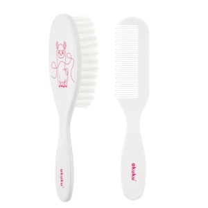 Set Perie Si Pieptan Pentru Bebelusi Akuku, 0 Luni, BPA Free, Lama