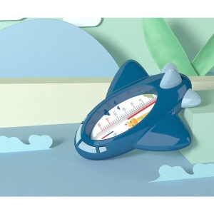 Termometru pentru Baie, Plutitor, Rezistent la apa, Multifunctional, Model Avion, 11x10x4 cm, Albastru - Img 2