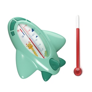 Termometru pentru Baie, Plutitor, Rezistent la apa, Multifunctional, Model Avion, 11x10x4 cm, Verde - Img 3