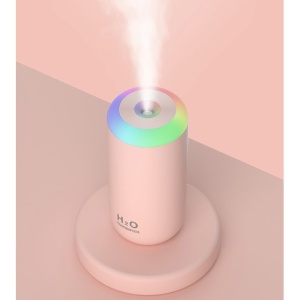 Umidificator, H2O, cu Difuzor de Aroma, Lumina de Noapte LED in 7 Culori, Zgomot Redus, 14.7x7.2cm, 350mL, Culoare Roz - Img 6
