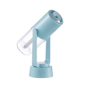 Umidificator si Purificator aer ultrasonic portabil, rezervor 200ml, cu ioni negativi, LED 7 culori, rotatie 360 grade, Turcoaz - Img 3