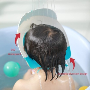 Viziera de Protectie Baie Pentru Copii, Model Hipopotam, Albastru - Img 3