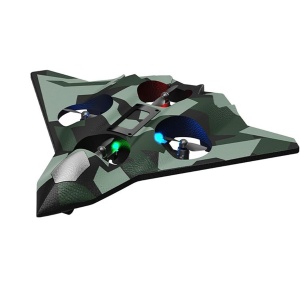Avion de Lupta cu Telecomanda, Tip Drona, din EVA (Spuma), incarcare USB, 2.4 GHz, Rotire 360°, Zbor pana la 100 m, Model Army, Verde