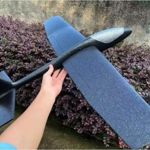 Avion Zburator, Tip Planor, 83 cm Lungime, +3 Ani, din Polistiren, Aruncare 10 - 30 m, Negru - Img 6