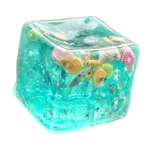 Cub Fidget 3D, Model Cub de Gheata Scoici, Jucarie Antistres pentru Copii/Adulti, Comprimabil cu Revenire Lenta, 5.5x5.5x5.5 cm, Turcoaz