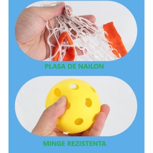 Joc Spikeball, Joc in 2, pentru Plaja, Parcuri, Interior, 2 Plase, 2 Mingi, Multicolor - Img 3