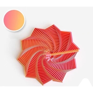 Jucarie Decompresie, Model Stea 3D, DuoChrome, Maner Spirala, Turn Magic Geometric, Multiple Forme, Anti-stress, 17 cm, Roz/Auriu - Img 3