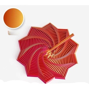 Jucarie Decompresie, Model Stea 3D, DuoChrome, Maner Spirala, Turn Magic Geometric, Multiple Forme, Anti-stress, 8.6 cm, Rosu/Auriu - Img 3