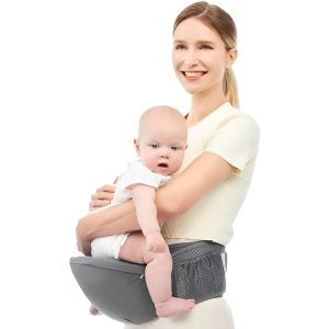 Marsupiu Ergonomic 3in1, pentru Bebelusi si Copii, 0-36 Luni, Bretele Reglabile pentru Umar si Sold, Inchidere Catarama, 125x25x14 cm, Gri - Img 4