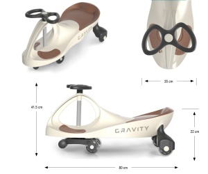 Milly Mally, Gravity, masinuta gravitationala fara pedale, bej-maro - Img 3