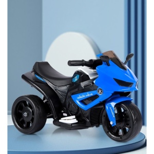 Motocicleta Electrica cu 3 Roti, Acumulator Încarcare, Anti-Rasturnare, Lumini, Sunete, Off-Road, Baterie 6V 4.5Ah, 66x34x43cm, Albastru - Img 2
