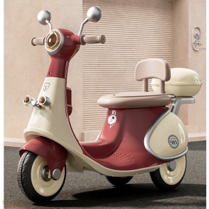 Motocicleta Electrica cu 3 Roti, Acumulator Încarcare, Anti-Rasturnare, Lumini, Sunete, Baterie 6V 7Ah, Telecomanda, 95x67x36cm, Rosu - Img 3