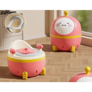 Olita 2in1, Model Ou, cu Reductor WC, din Plastic, cu Muzica si Lumini, 29 x 29 x 22 cm, Roz - Img 2