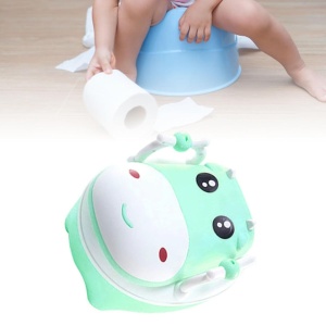 Olita pentru Copii, +1an, Portabila, Design Vacuta cu Capac, cu Manere, Compartiment Detasabil, Perie Inclusa, Verde - Img 3