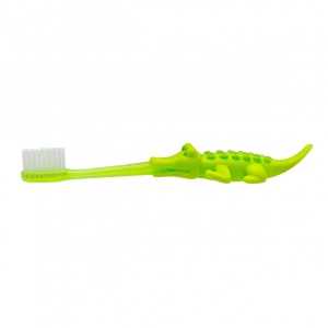 Periuta de dinti pentru copii Akuku Crocodile, Verde, 12m+ - Img 4
