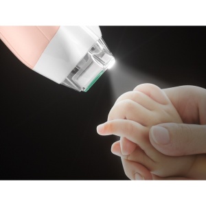 Pila Electrica, pentru Copii si Bebelusi, din ABS, 6 Accesorii, cu Lumina LED, 9.5 x 6 x 17 cm, Roz - Img 4