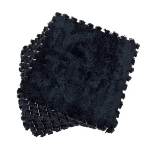 Set 10 Piese Covor tip Puzzle, Spuma EVA, Pufos, 30 x 30 x 1 cm, Negru