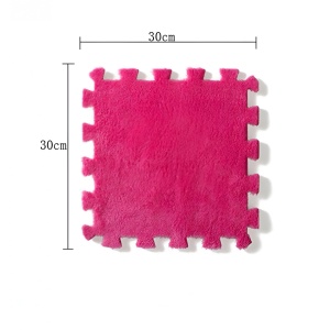 Set 10 Piese Covor tip Puzzle, Spuma EVA, Pufos, 30 x 30 x 1 cm, Roz - Img 3