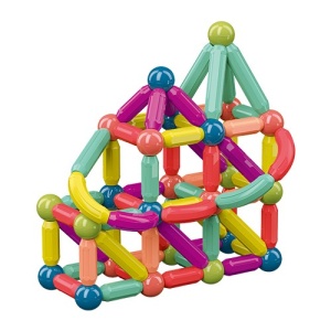 Set 36 piese magnetice de constructie, Forme geometrice, Multicolor - Img 3