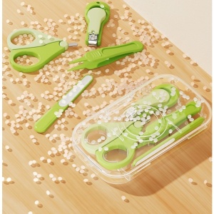 Set 4in1 de Ingrijire Unghii pentru Bebelusi, Cutie de Depozitare Transparenta, 0-6 Ani, 13.6x8x2 cm, Verde - Img 3