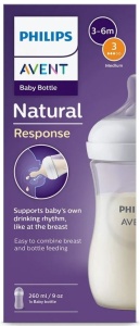 Set biberoane PHILIPS AVENT Natural Response flux mediu, 1 luna+, 260ml + Biberon cu debit lent pentru 0 - 3 luni, 125ml - Img 4