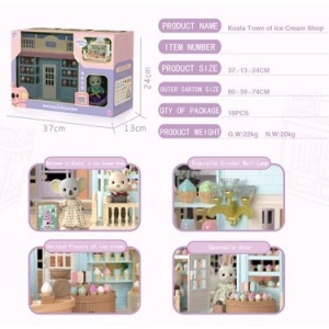 Set Casa de papusi, magazin de inghetata, cu mobilier si figurine - Img 3