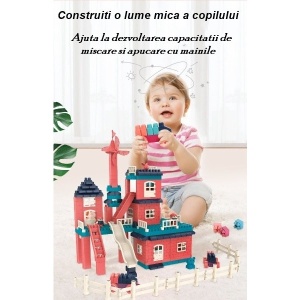 Set constuctii, Casa si curte, 251 piese, Multicolor - Img 2
