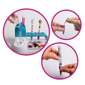 Set de Creatie, Stiloul Magic, +6 Ani, peste 50 de Accesorii, Laborator de Creatie Pixuri, 34 x 31 x 8 cm, Multicolor - Img 2