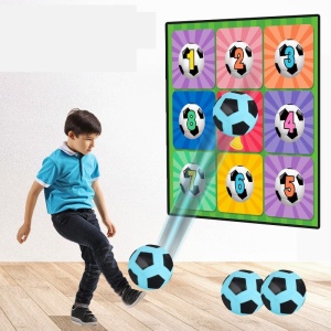 Set de Fotbal Joc Recreativ Pentru Copii, Minge cu Scai, Plansa din Material textil, 150 x 150 cm, Model Trofeu, Multicolor - Img 4