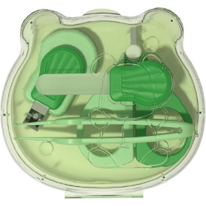 Set Ingrijire Unghii pentru Bebelusi, Cutie de Depozitare in Forma de Ursulet, 10 x 9.5 cm, Verde - Img 4